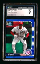 2019 BOWMAN CHROME JUAN SOTO BLUE REFRACTOR 2ND YEAR RARE METS SP #103/150 CGC 9