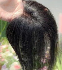 2.75"x4.3"Seamless edge 100% Human Hair Hairline Head Top Topper Clip in 10"