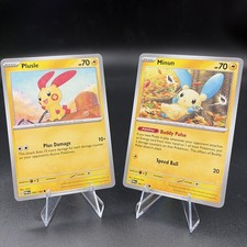 🐭⚡ Plusle & Minun Paradox Rift Cute Electric Mouse Pokemon Card Lot ⚡🐭