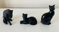 Shudehill Black Cat Figurines - Set Of 3 - 2001 Collection - Various Poses - GC
