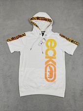 Ecko Unltd Hoodie Shirt Mens Small White Short Sleeve Drawstring Rhino Logo New