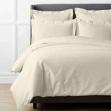 3 Piece Luxurious Cotton Sateen Duvet Cover Set, Full Queen, New