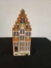 Vintage Polychroom Hand Painted Holland Delft Row House Village Ceramic 2105-6