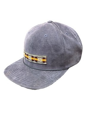 Richardson Blue Timberline Corduroy Snapback Hat UPF 50+ Flat Bill Aztec Patch