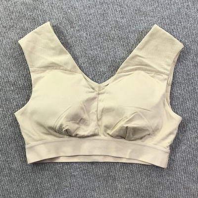Tommie Copper Sports Bra Womens Medium Beige Mesh Shoulder Support Copper Znergy