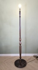 Vintage Turned Wood Floor Lamp 149cm Tall Wooden Standard Lamp Classic Tradition