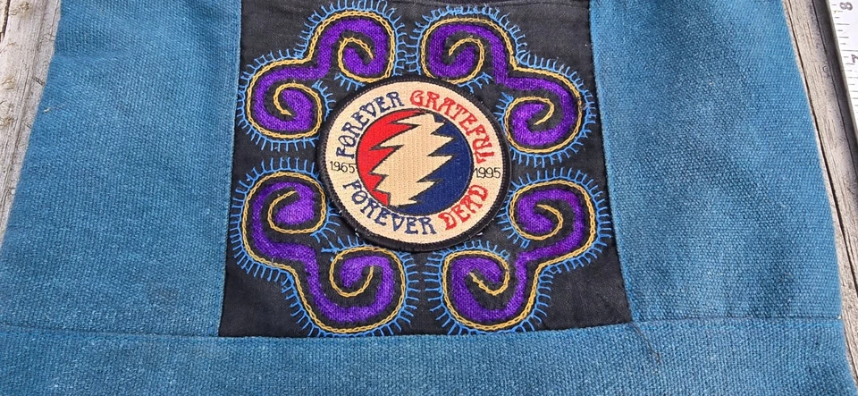 Bolso de hombro de colección Grateful Dead bordado azul púrpura 1965-1995 Foto 2 de 4