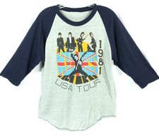 Vintage The Kinks USA Tour 1981 Single Stitch Baseball Tee Ringer T Shirt 1980s