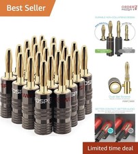 Banana Plugs 12 Pairs Gold Plated Speaker Connectors for Home Audio Systems