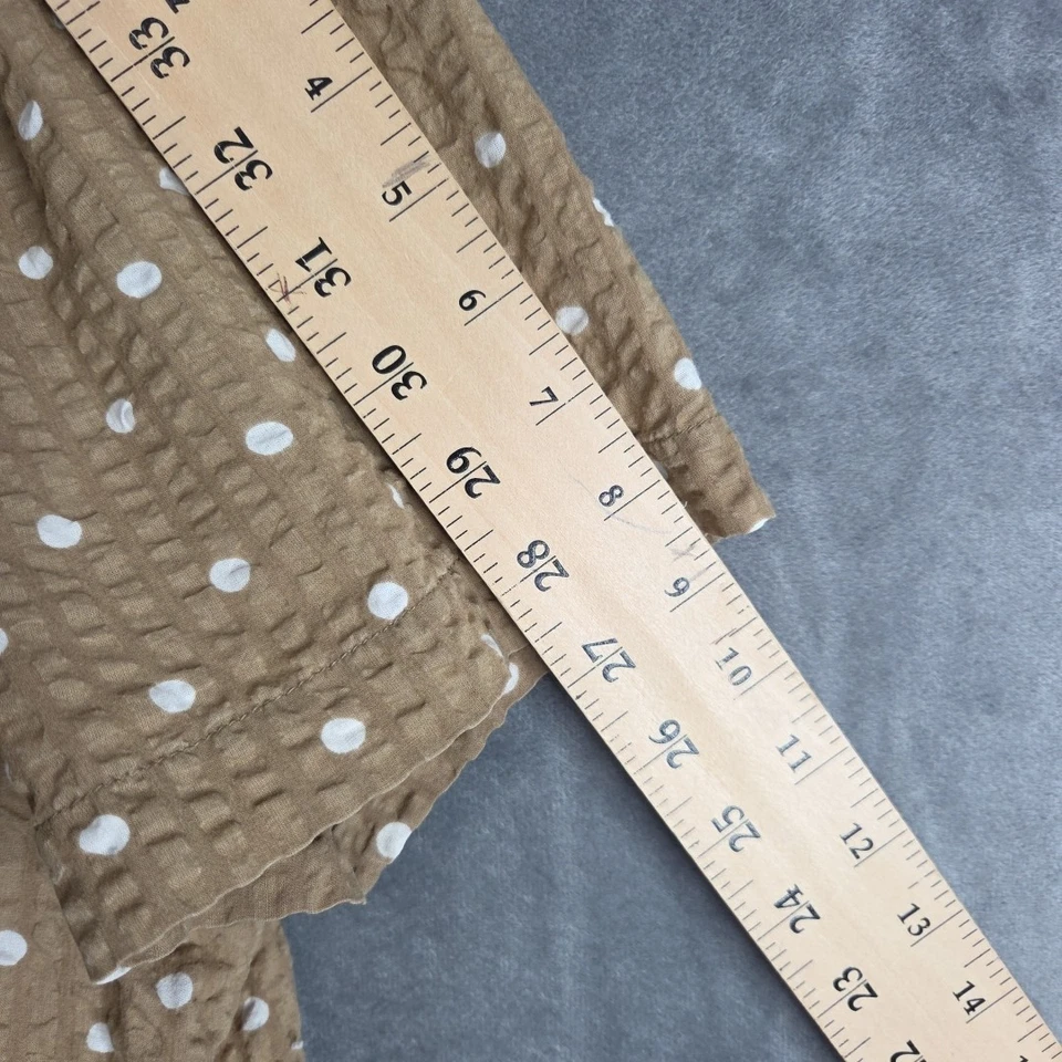 Camisa Erika Mujer XL Marrón Blanco Lunares Botón Frontal Algodón RN40299 Foto 2 de 4