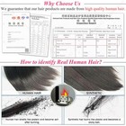 U Nail Tip Keratin Remy Human Hair Extensions Glue Fusion Indian Hair Gray 16in — photo 6