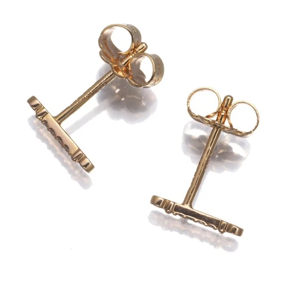 Auténtica Tiffany&Co. Pendientes Diamante Flor de Lis Oro Rosa 750 18K  Foto 3 de 4