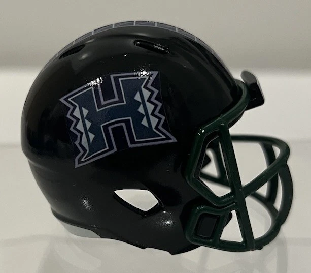 2019 hawaii football helmet Rainbow Warriors Matte Green Riddell NCAA Speed Mini The Riddell Speed Mini Helmets are an easy and affordable way to join the collectors club and they make a perfect gift that everyone loves without breaking the bank UH football helmets shine in