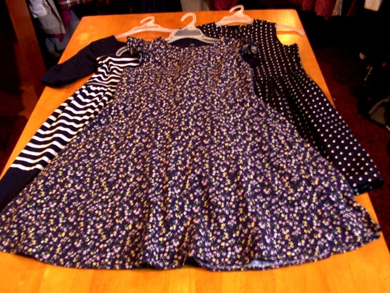 Gap KIds Sz. XL(12) Dress Lot: Polka-Dot, Floral, and Stripe Prints