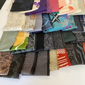 Silk Bundle #224 36 Strips Vintage Fabric Scraps Japanese Kimono Fabric Bag