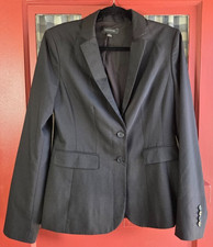 Ann Taylor Women's Classic Black Button Front Long Sleeve Blazer Jacket Size 4