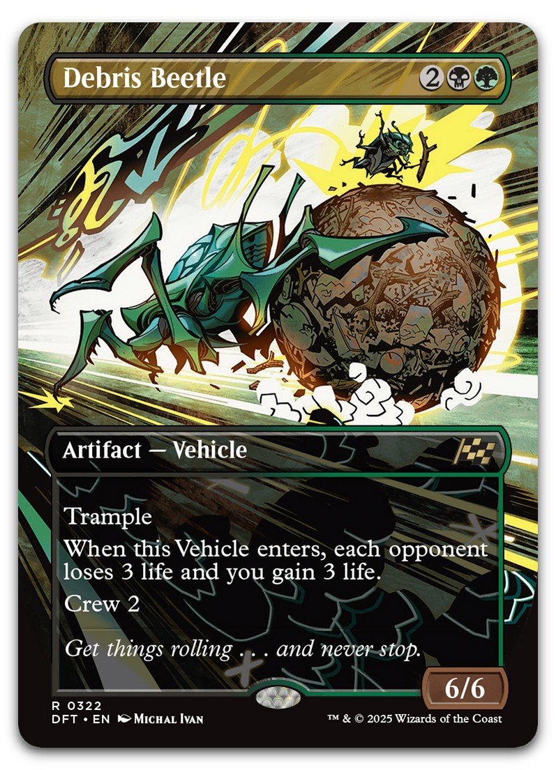 Debris Beetle (Borderless) #322 (NM) Aetherdrift DFT Magic MTG