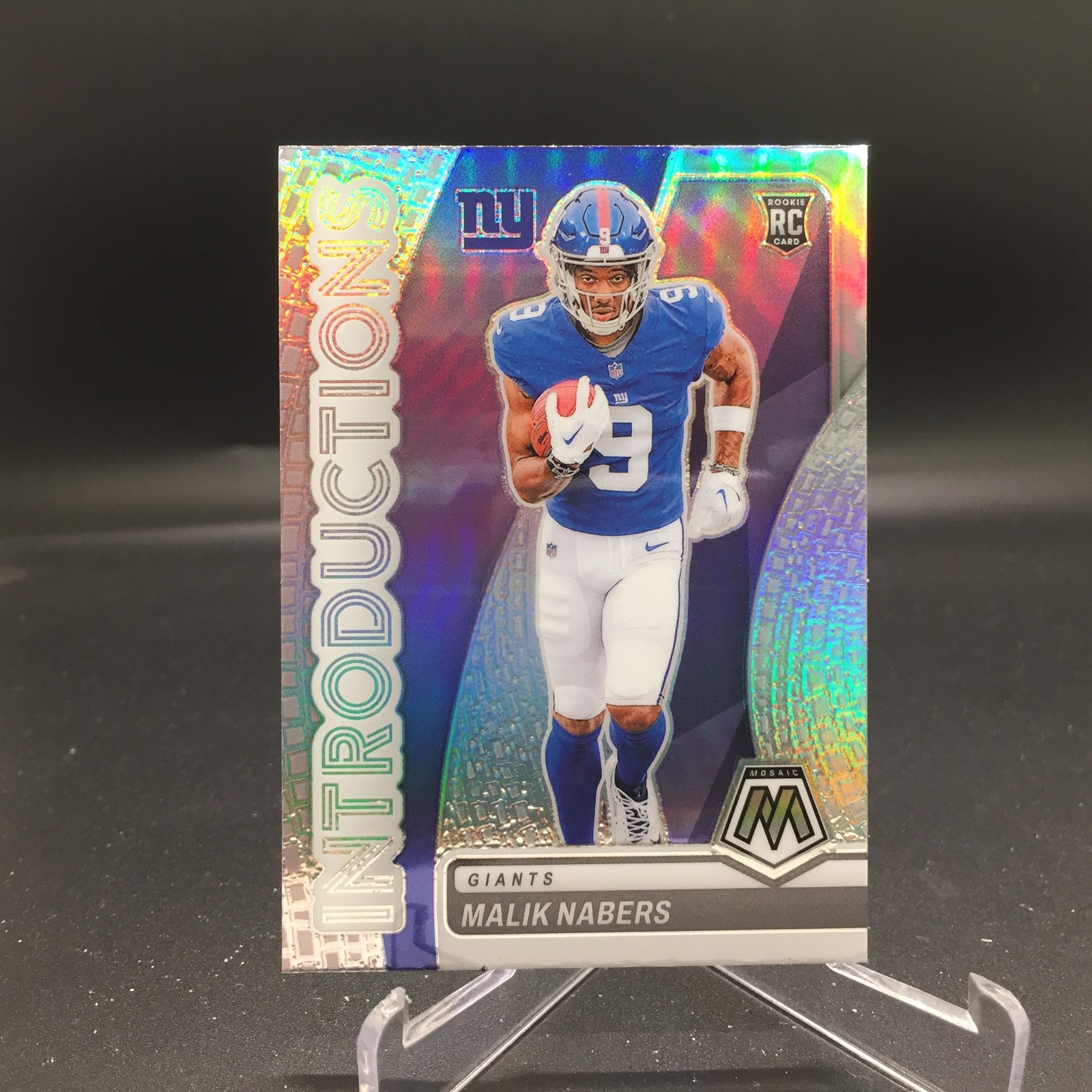 Malik Nabers 2024 Panini Mosaic Introductions Silver 4 New York Giants Rookie