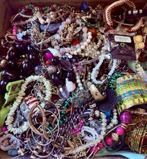 MIXED JEWELRY LOT CRAFT REPAIR, RESELL, REPURPOSE, VINTAGE TO NOW 19 Pounds
