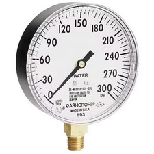 Ashcroft 35W1005ph02lxulzg300 -8382 Pressure Gauge, 0 To 300 Psi, 1/4 In Mnpt,