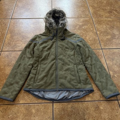 PrAna Calla Wool Jacket Zip-Up Women's S Insulated Faux Fur Hooded Winter Coat