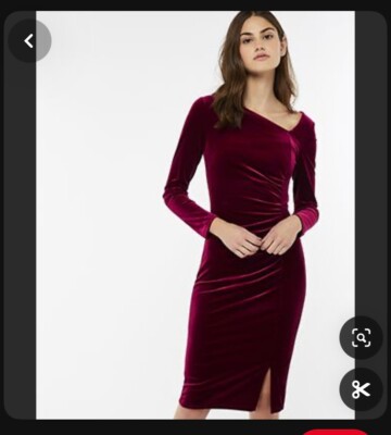 Monsoon size 22 Catriona red velvet dress new tags occasion