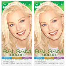  2 Pack New Clairol Balsam Permanent Hair Color, 599 Ultra Light Natural Blonde