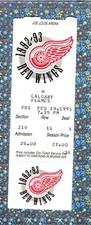 Paul Ysebaert 2G#80 Flames Wings TICKET Stub 2-19-1993 Sergei Makarov G#92 LoOKy