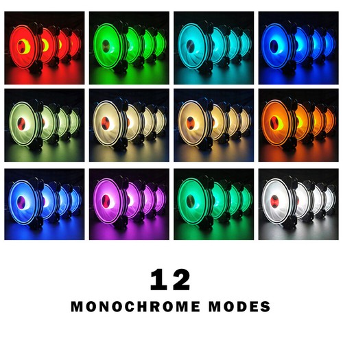 120mm RGB Computer Case Fan Quiet Cooling Fans LED RF Remote Control DIY PC ARGB - Picture 12 of 32