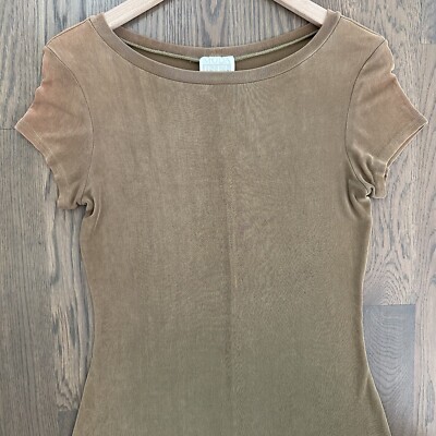 Vintage Knit Jersey Short Sleeve Crew Neck Swing Dress Olive / Rust Ombre Small | eBay Vintage Knit Jersey Short Sleeve Crew Neck Swing Dress Olive / Rust Ombre Small | eBay