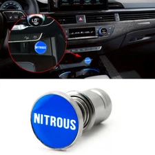 Blue "NITROUS " Push Button Cigarette Lighter Replace Car Interior Accessories 