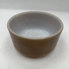 Vintage Anchor Hocking Fire King Bowl Brown Oven Proof USA 4.25" Mid Century