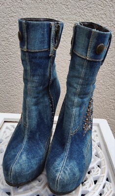 El Dantés Plateau Stiefelette Jeans (Denim)/Leder Gr. 36