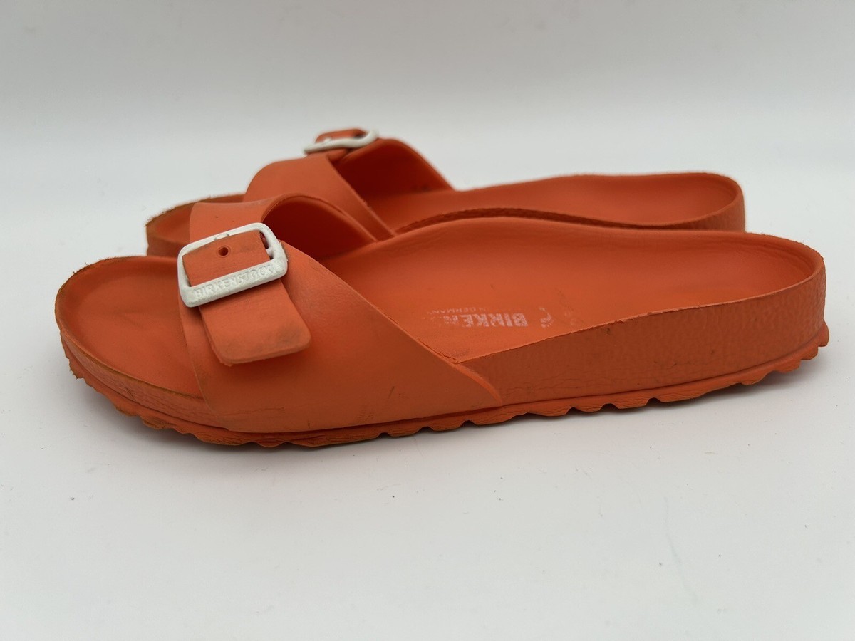 Birkenstock Orange Rubber Slide Sandals One Strap Size 6 or 7 | eBay