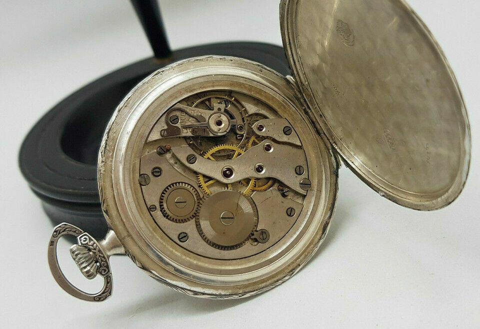 ANTIQUE SOLID SILVER CORGEMONT CHRONOMETER POCKET… - image 2