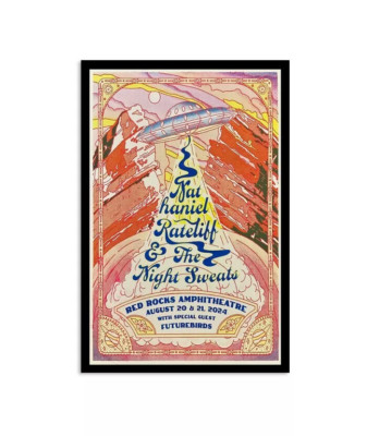 Nathaniel Rateliff August 20-21 Red Rocks Amphitheatre In Morrison CO Poster