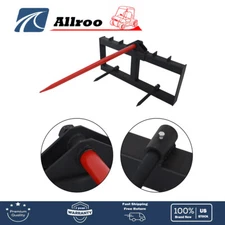 Skid Steer 49" Hay Bale Spear Attachment Heavy Duty Tractor Bale Handling Hitch