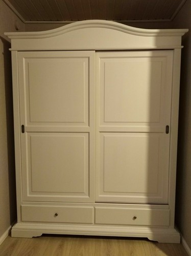 ARMADIO ANTE SCORREVOLI BIANCO OPACO CLASSICO ARTE POVERA cm 180x67x225H - Photo 6 sur 7