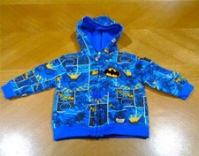 DC COMICS BATMAN AND JOKER BLUE HOODIE JACKET BOYS SIZE 18 MONTHS