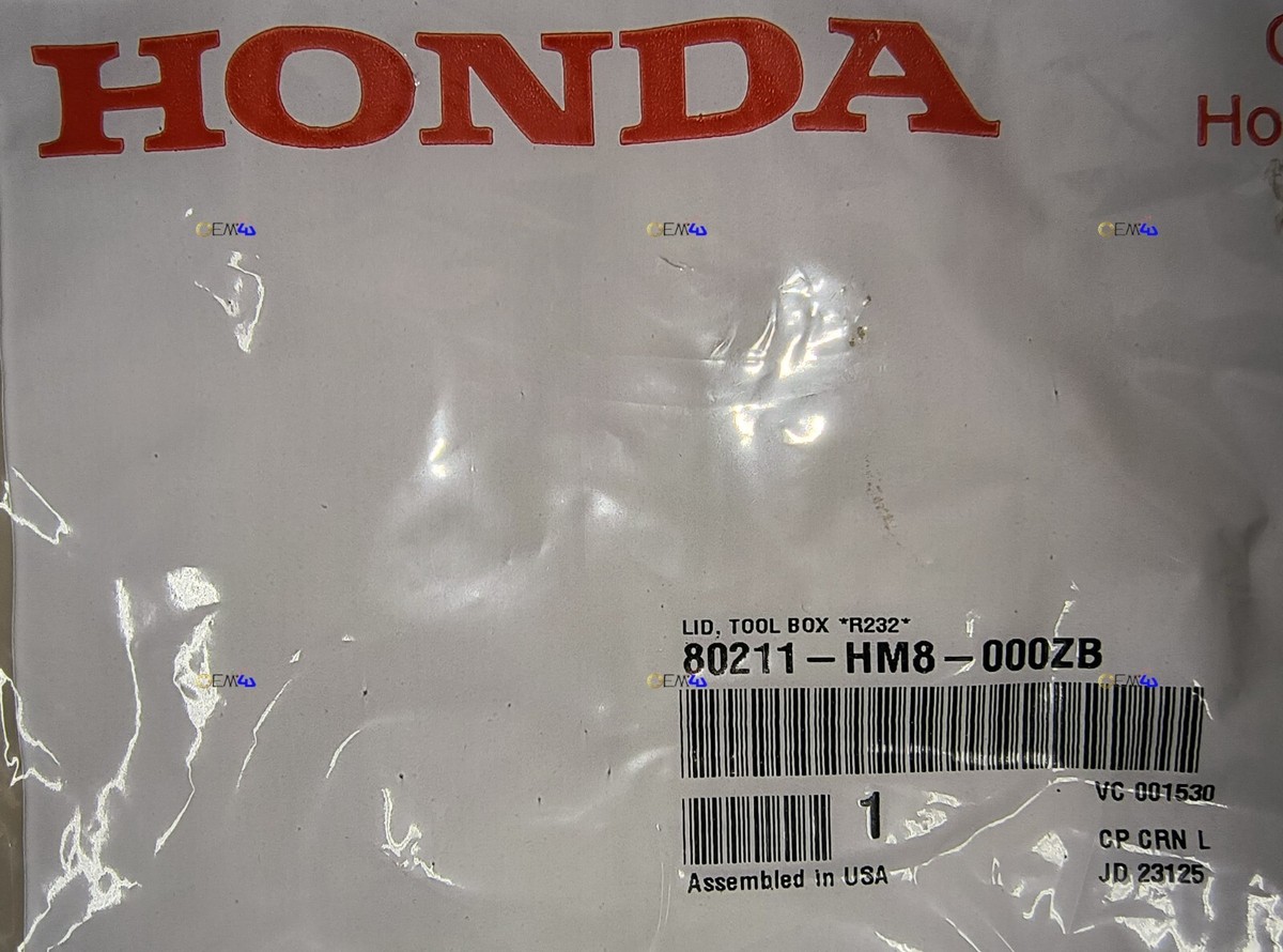Honda OEM Storage Tool Box Lid Taillight Holder TRX250 250 Recon