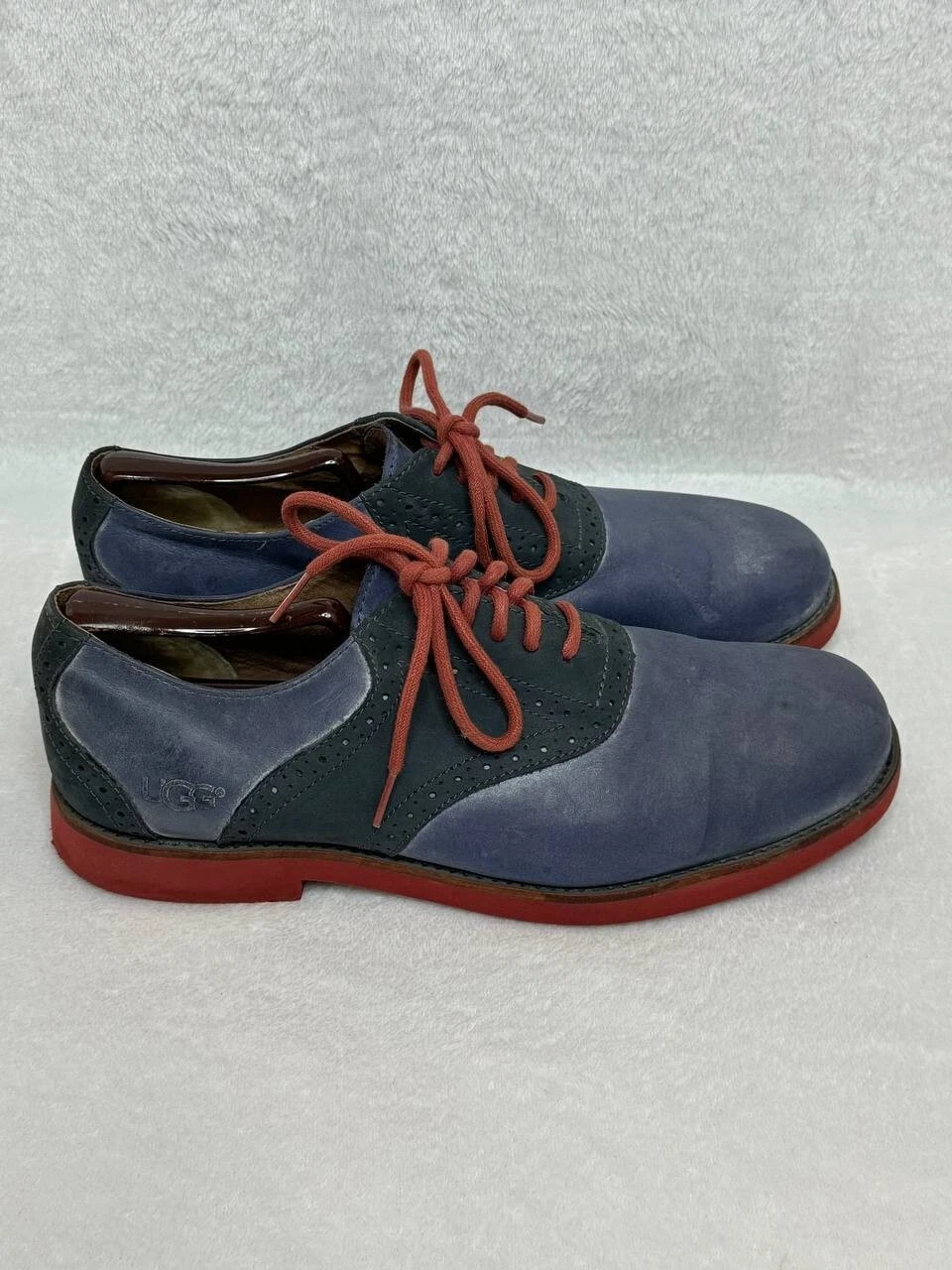 Scarpa elegante UGG Australia in pelle blu invecchiata Oxford da uomo taglia US 9 5