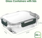 MFY 35 oz Glass Food Storage Container with Lid Leakproof, Airtight Glass — photo 4
