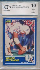 1989 Score Football Bruce Matthews (HOF) (Rookie Card) (#109) BCCG10 BCCG. rookie card picture