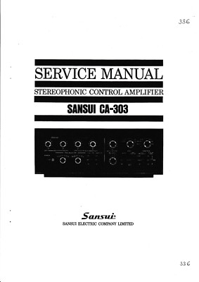 Service Manual-Anleitung für Sansui CA-303