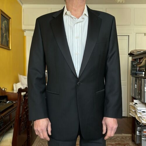 Baumler Men's Tuxedo Style Black Blazer Jacket Size EU 50 US 40R Made in Austria - Picture 2 of 14