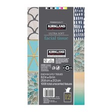 Kirkland Signature Facial Tissue, 3-Ply, 84 Count 12 Pack