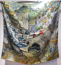 100% Silk 35" Large Square satin Scarf Women Shawl Wrap Floral yellow red JH12-4