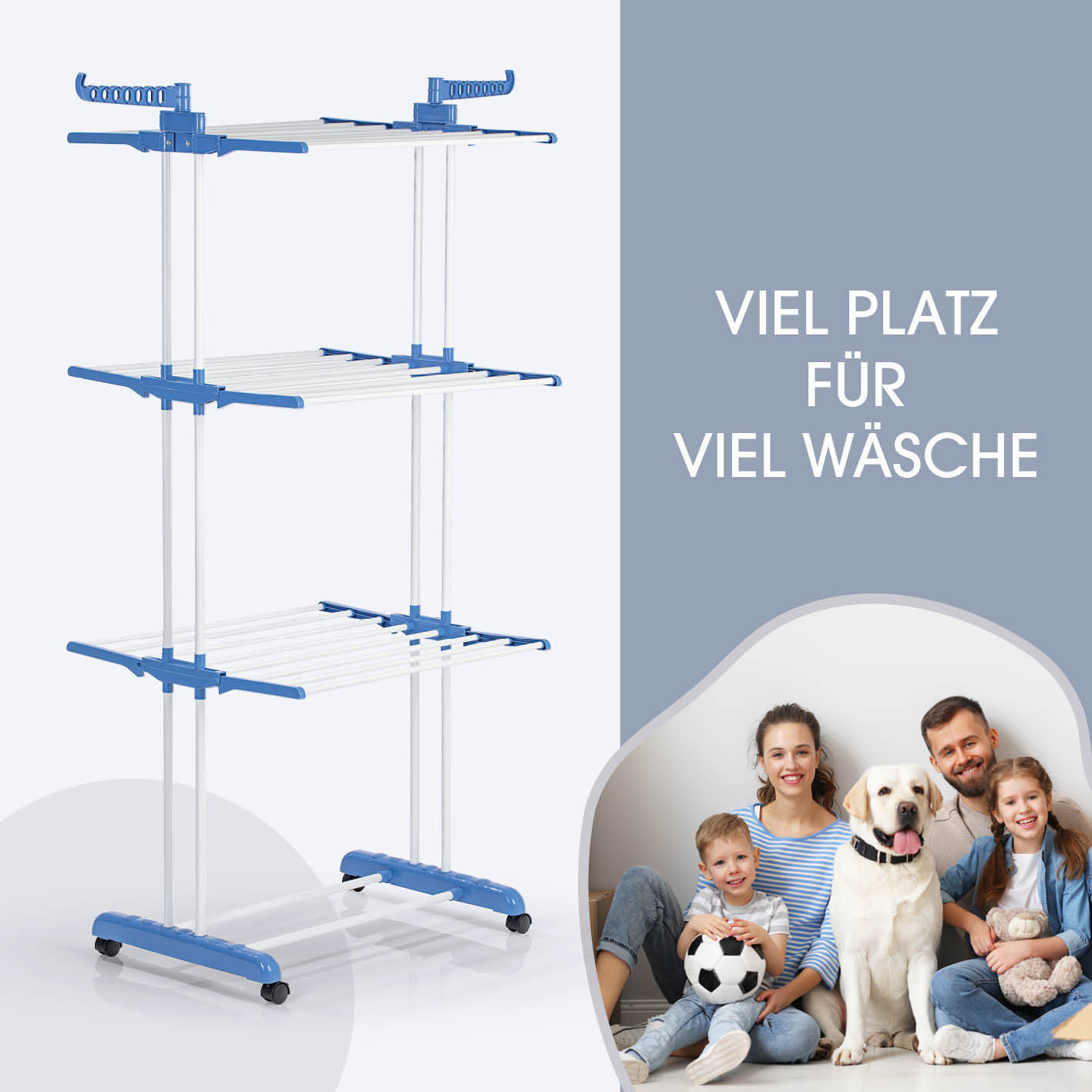 Tragbarer Elektrischer Wäschetrockner – Faltbar, Mit Timer, UV-Sterilisation, 3 Betriebsmodi, 9 Lüfterstufen – Für Wohnung, Wohnmobil, Reisen – Inkl. Trockenhaube Für Bis Zu 15 Kleidungsstücke