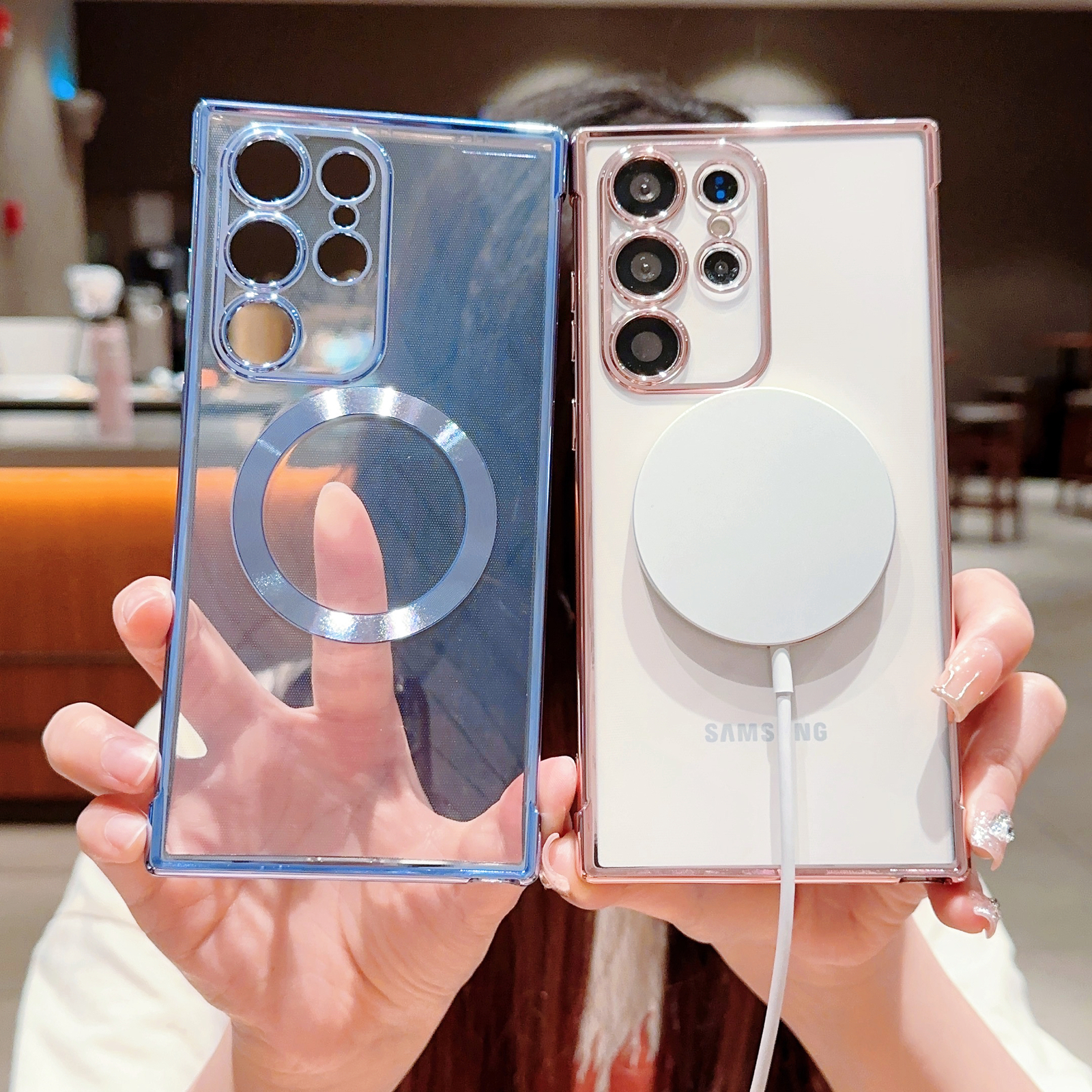 For Samsung  S23 S24 Ultra/S23 S21 FE/S22 + Clear Mag Safe Soft Shockproof Case-image