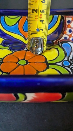 Mexican Talavera Pottery Boat Bowl Hand Painted . Lead Free EUC . 16"X5"X2.5" - Picture 8 of 9